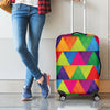 Rainbow Triangles Pattern Print Luggage Cover