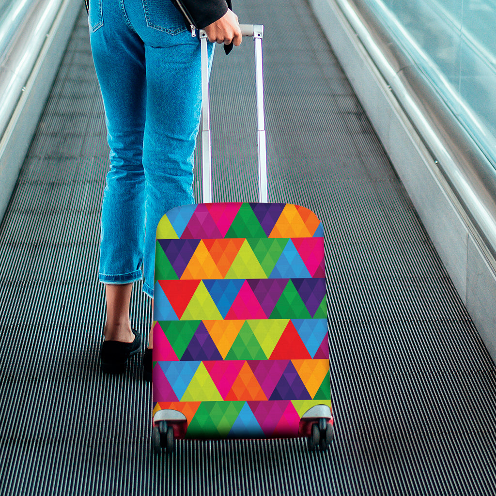 Rainbow Triangles Pattern Print Luggage Cover