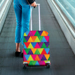 Rainbow Triangles Pattern Print Luggage Cover