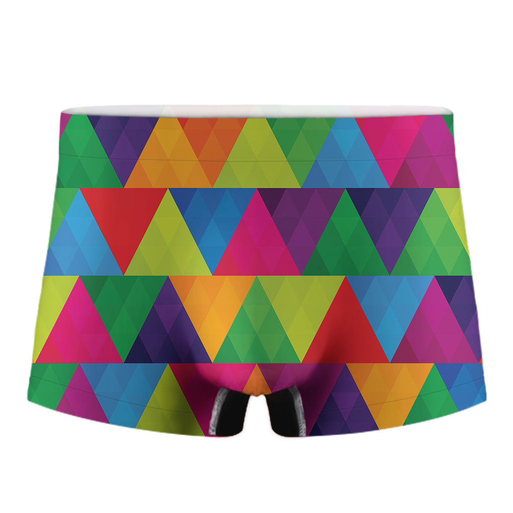 Rainbow Triangles Pattern Print Men's Boxer Briefs