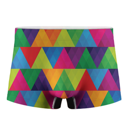 Rainbow Triangles Pattern Print Men's Boxer Briefs