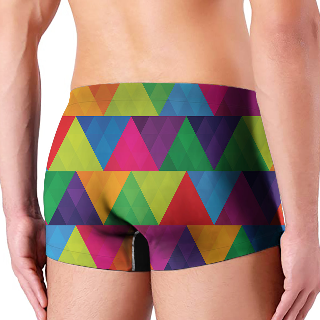 Rainbow Triangles Pattern Print Men's Boxer Briefs