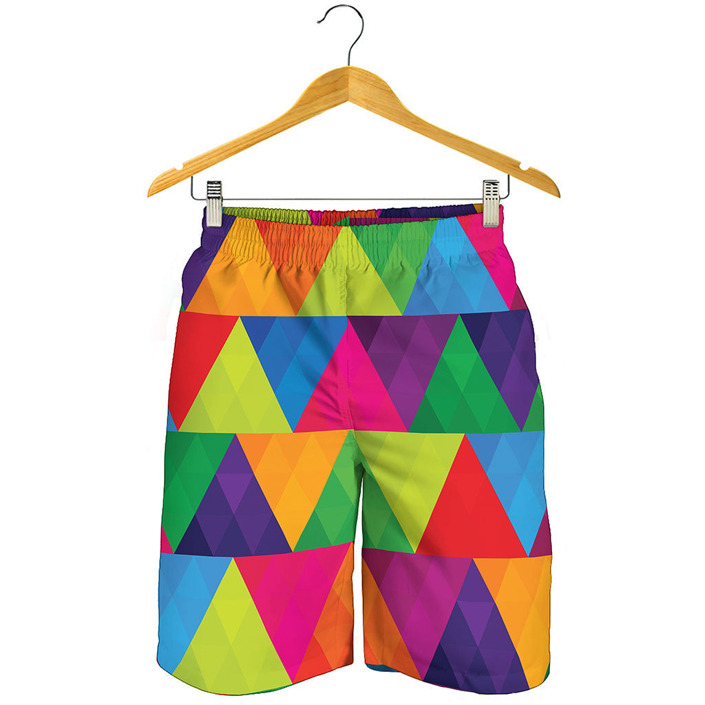 Rainbow Triangles Pattern Print Men's Shorts