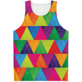 Rainbow Triangles Pattern Print Men's Tank Top