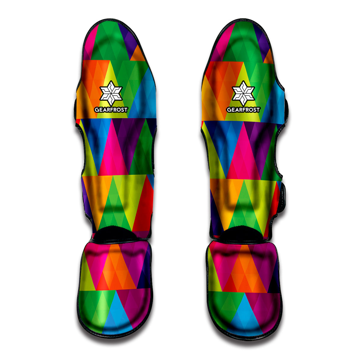 Rainbow Triangles Pattern Print Muay Thai Shin Guard
