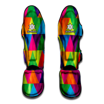 Rainbow Triangles Pattern Print Muay Thai Shin Guard