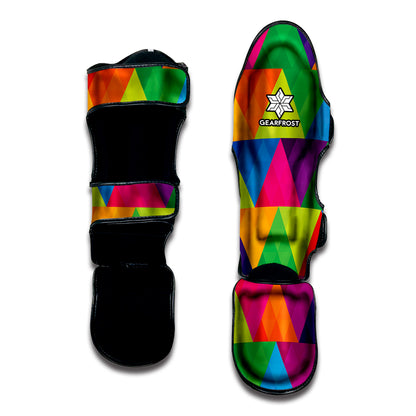 Rainbow Triangles Pattern Print Muay Thai Shin Guard