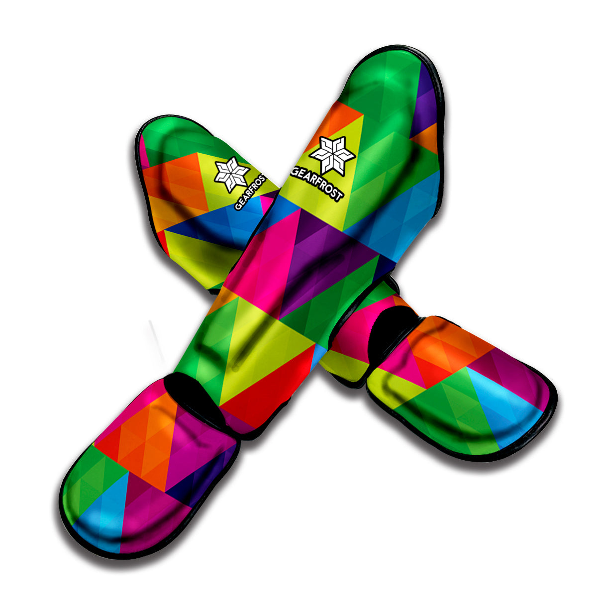 Rainbow Triangles Pattern Print Muay Thai Shin Guard