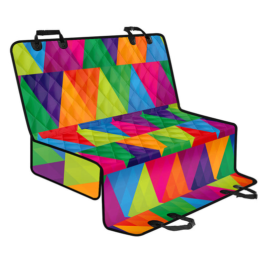 Rainbow Triangles Pattern Print Pet Car Back Seat Cover