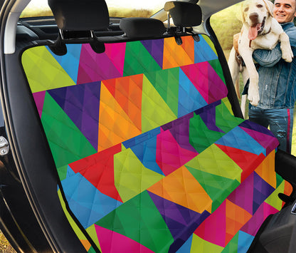 Rainbow Triangles Pattern Print Pet Car Back Seat Cover