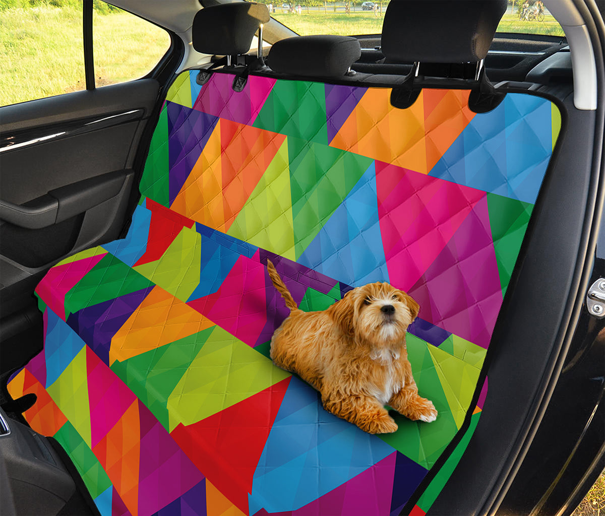 Rainbow Triangles Pattern Print Pet Car Back Seat Cover