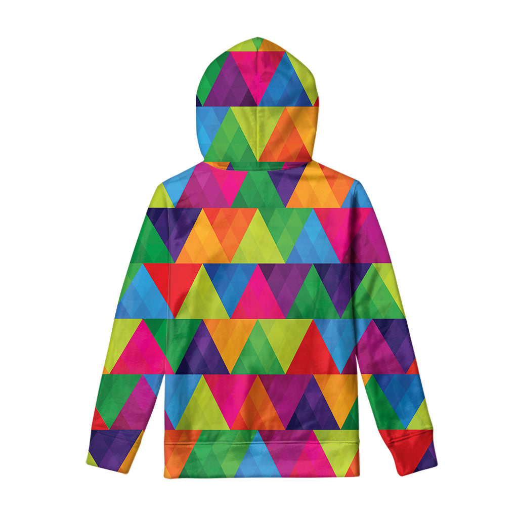 Rainbow Triangles Pattern Print Pullover Hoodie