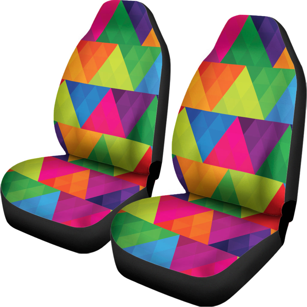 Rainbow Triangles Pattern Print Universal Fit Car Seat Covers