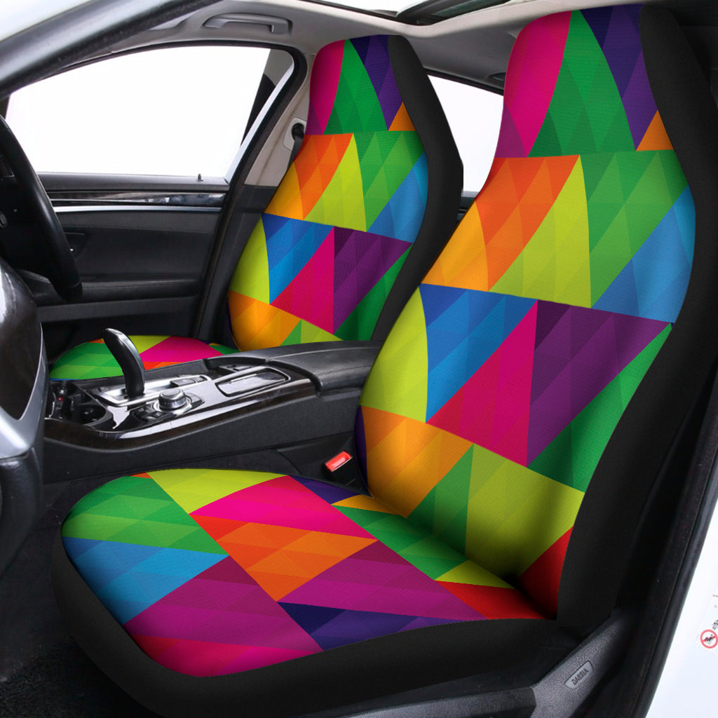 Rainbow Triangles Pattern Print Universal Fit Car Seat Covers