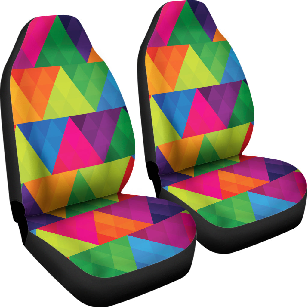 Rainbow Triangles Pattern Print Universal Fit Car Seat Covers