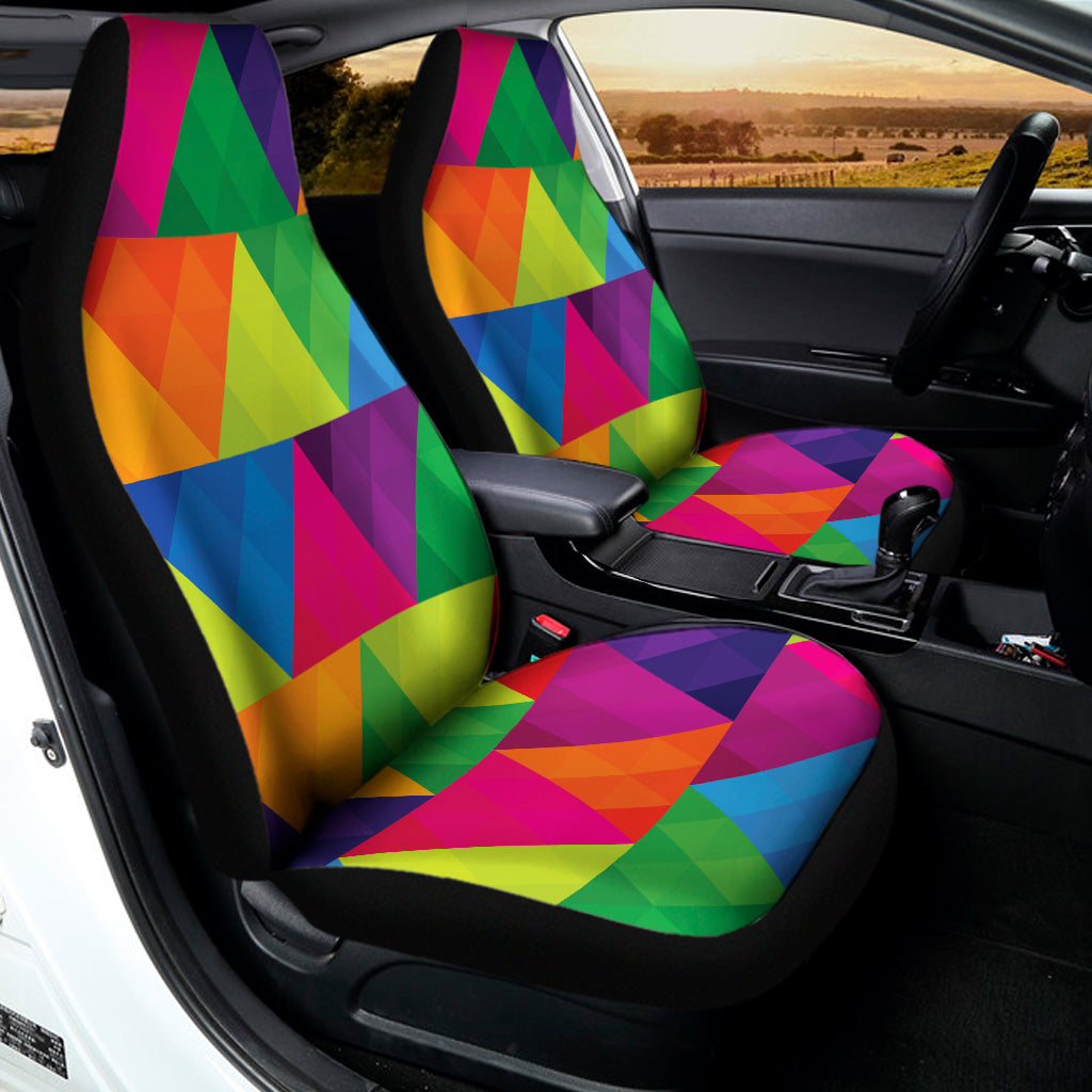 Rainbow Triangles Pattern Print Universal Fit Car Seat Covers