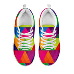 Rainbow Triangles Pattern Print White Sneakers