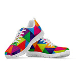 Rainbow Triangles Pattern Print White Sneakers