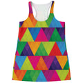 Rainbow Triangles Pattern Print Women's Racerback Tank Top