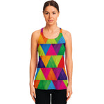 Rainbow Triangles Pattern Print Women's Racerback Tank Top