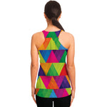 Rainbow Triangles Pattern Print Women's Racerback Tank Top