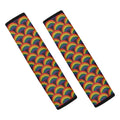 Rainbow Wave Pattern Print Car Seat Belt Covers