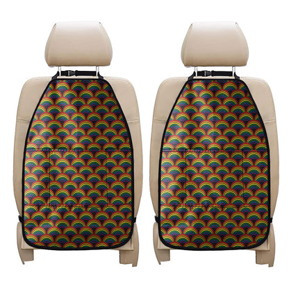 Rainbow Wave Pattern Print Car Seat Organizers