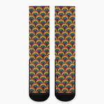 Rainbow Wave Pattern Print Crew Socks