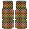 Rainbow Wave Pattern Print Front and Back Car Floor Mats