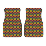 Rainbow Wave Pattern Print Front Car Floor Mats