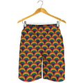 Rainbow Wave Pattern Print Men's Shorts