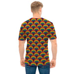 Rainbow Wave Pattern Print Men's T-Shirt