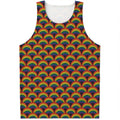 Rainbow Wave Pattern Print Men's Tank Top