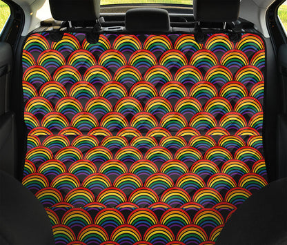 Rainbow Wave Pattern Print Pet Car Back Seat Cover