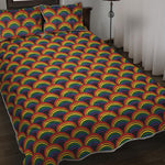 Rainbow Wave Pattern Print Quilt Bed Set