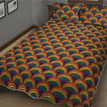 Rainbow Wave Pattern Print Quilt Bed Set