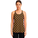 Rainbow Wave Pattern Print Women's Racerback Tank Top