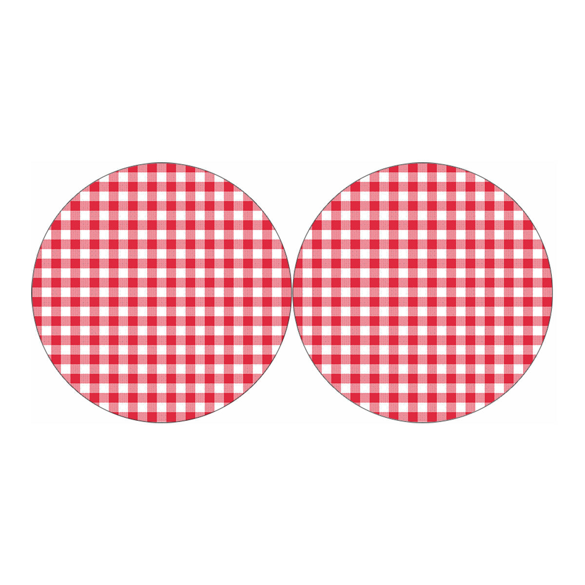 Raspberry Red And White Gingham Print Car Coasters