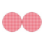 Raspberry Red And White Gingham Print Car Coasters