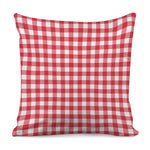 Raspberry Red And White Gingham Print Pillow Cover