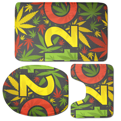 Rasta 420 Print 3 Piece Bath Mat Set