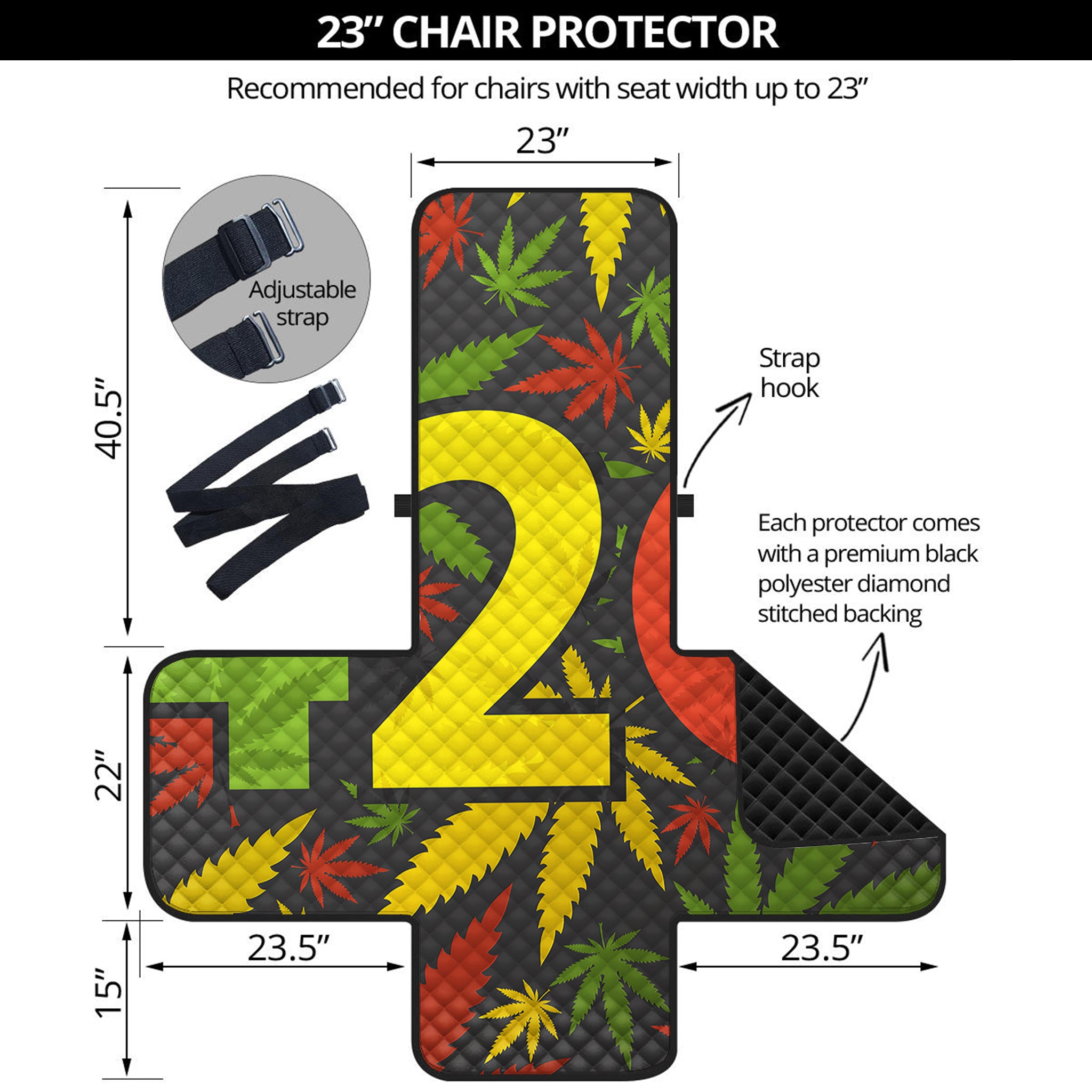 Rasta 420 Print Armchair Protector