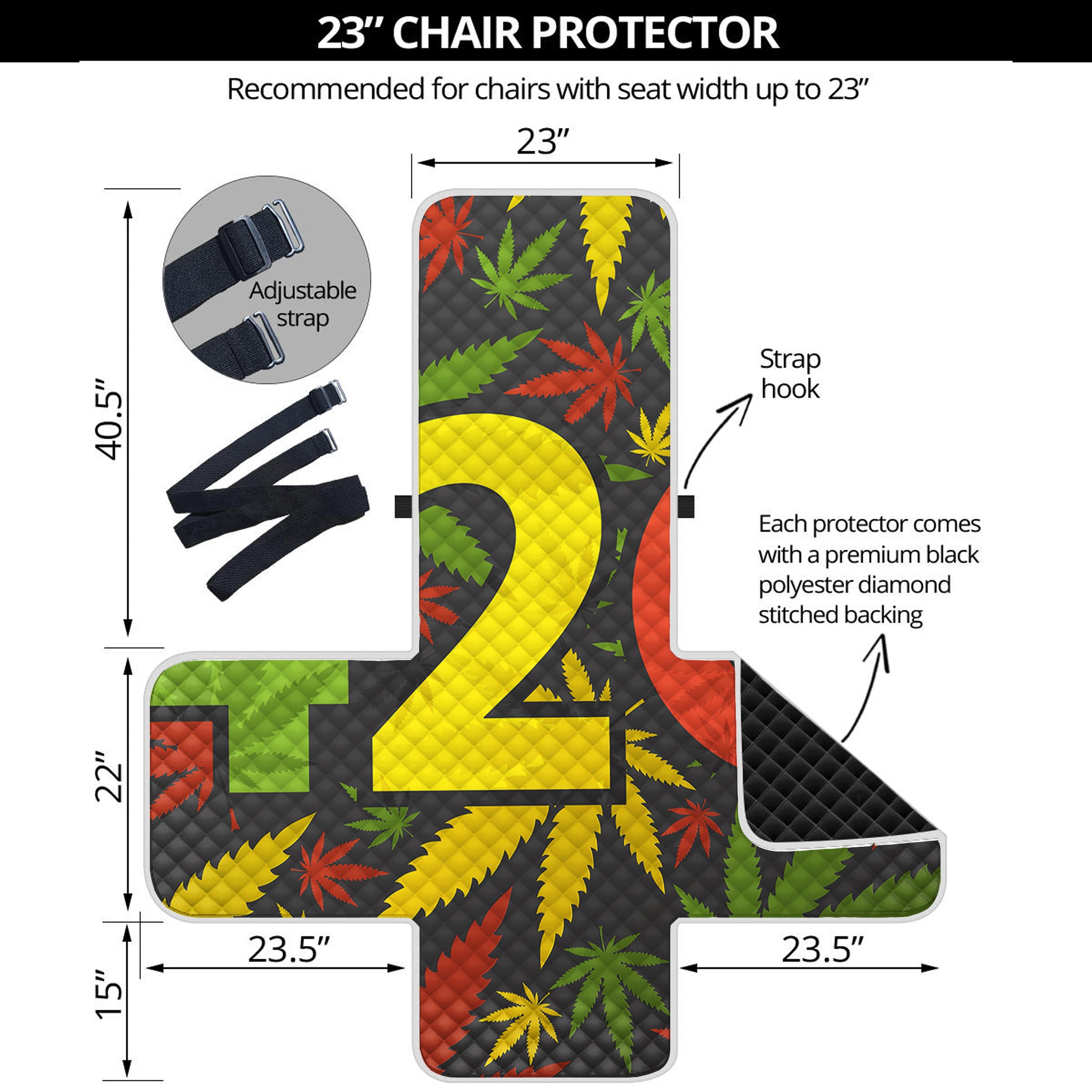 Rasta 420 Print Armchair Protector