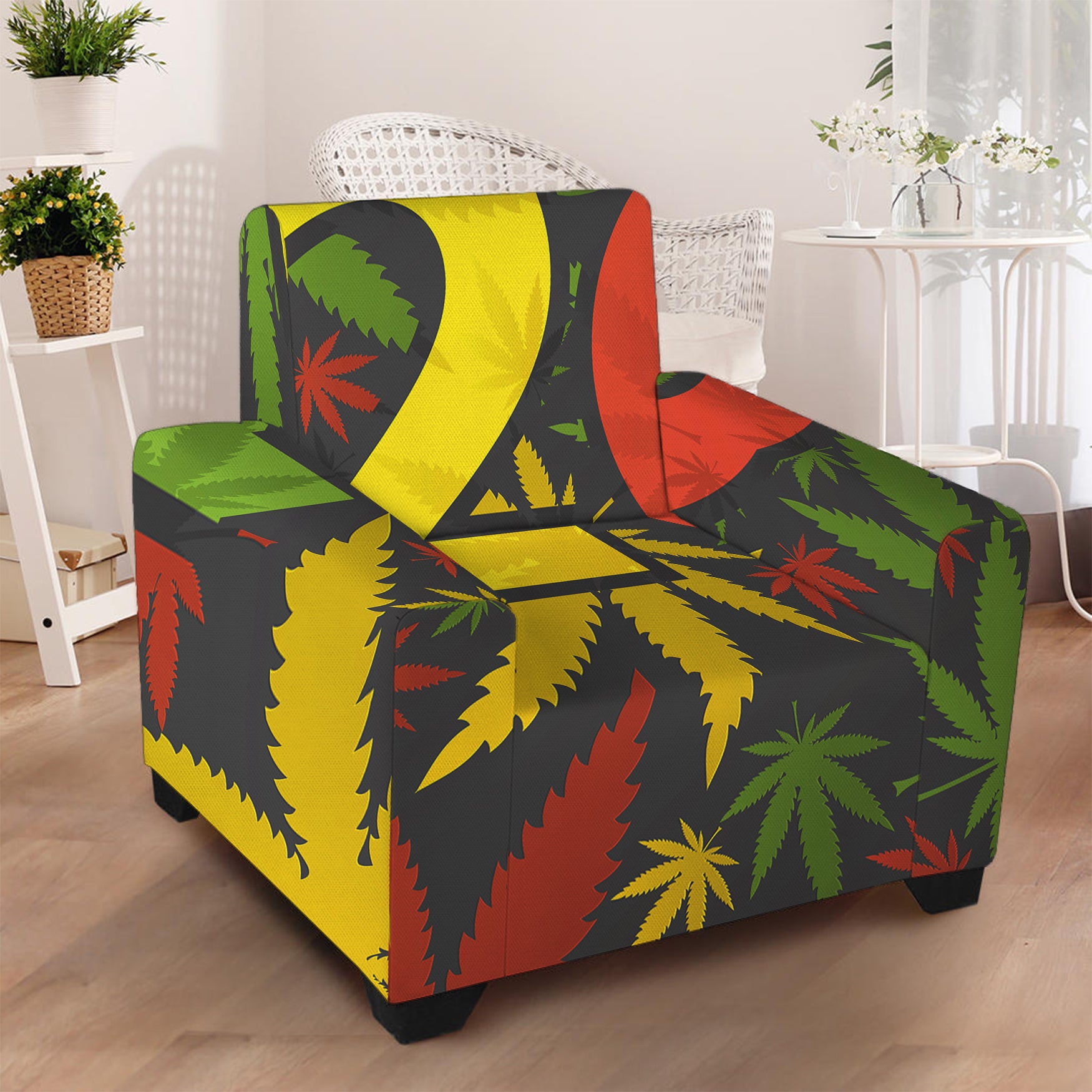 Rasta 420 Print Armchair Slipcover