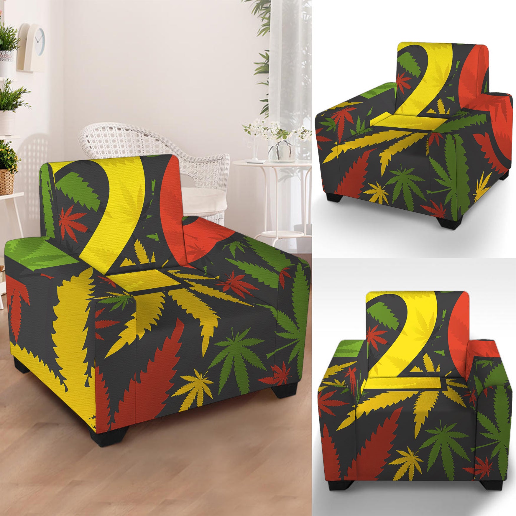 Rasta 420 Print Armchair Slipcover