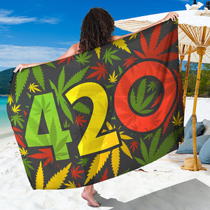 Rasta 420 Print Beach Sarong Wrap