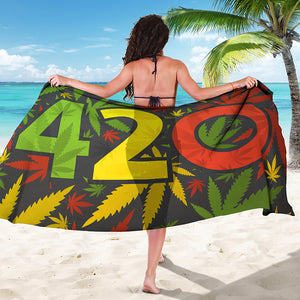 Rasta 420 Print Beach Sarong Wrap