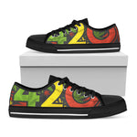 Rasta 420 Print Black Low Top Shoes 