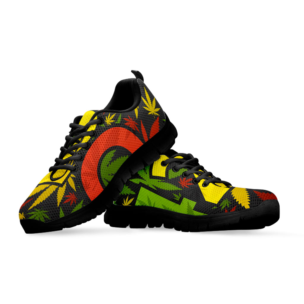 Rasta 420 Print Black Sneakers