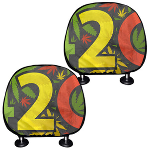 Rasta 420 Print Car Headrest Covers